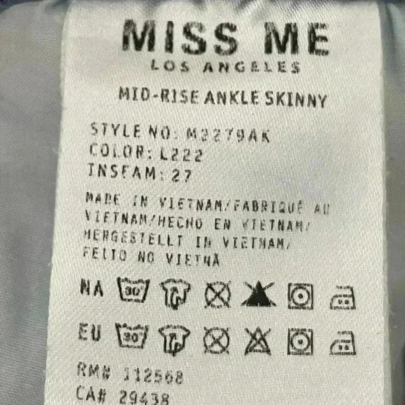 Miss Me Women's Jeans Straight skinny, leg SZ 30 snake skin, new like condition - Picture 6 of 8